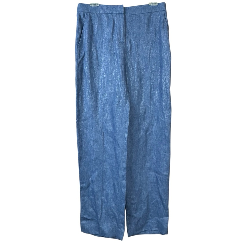Zara Straight Leg Shim Lightweight Blue Pants Women Sz M Nwt